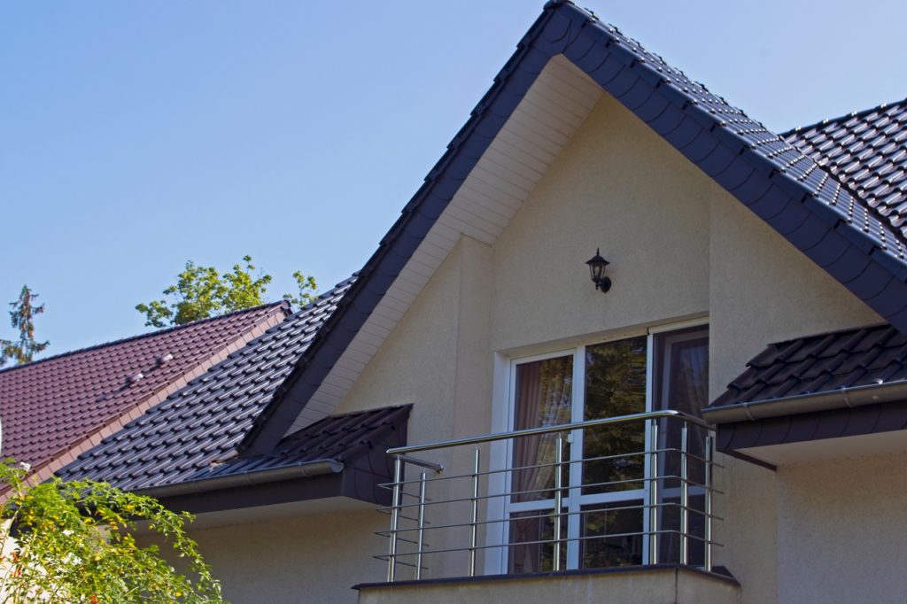 House Balcony with Stylish Metal Roof Tiles