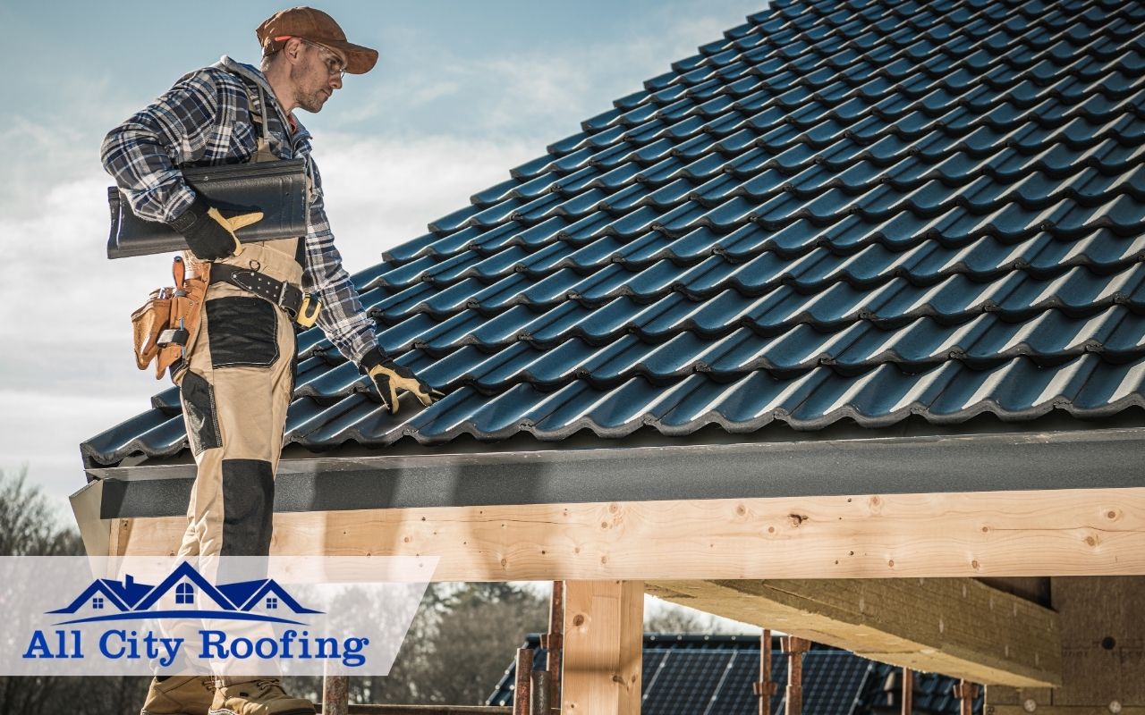 Reflective roof coating installation process on residential home