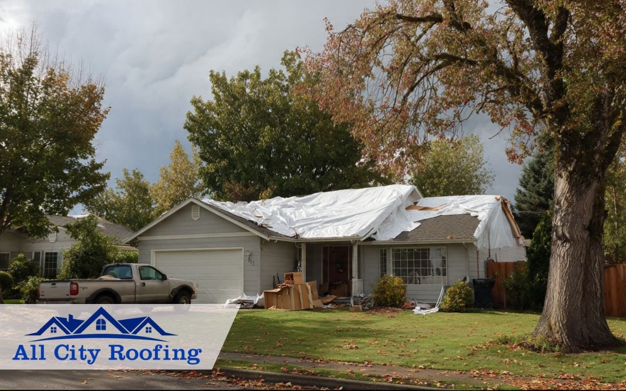 Emergency roof tarping Tri-Cities WA protecting a home after wind damage roof events